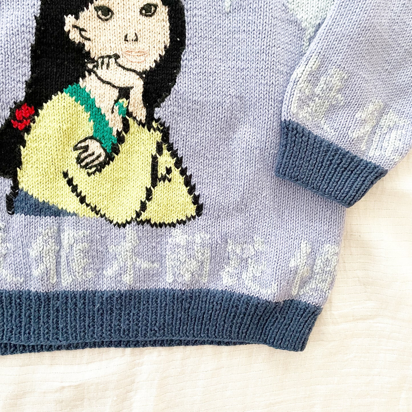Handknit Mulan Sweater - Yellow Clover Vintage Kids Clothes