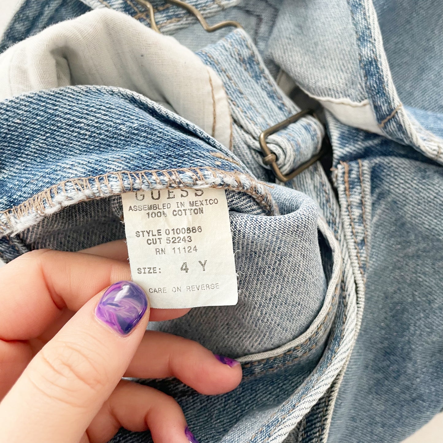 Guess Patch Shortalls • 4y - Yellow Clover Vintage Kids Clothes