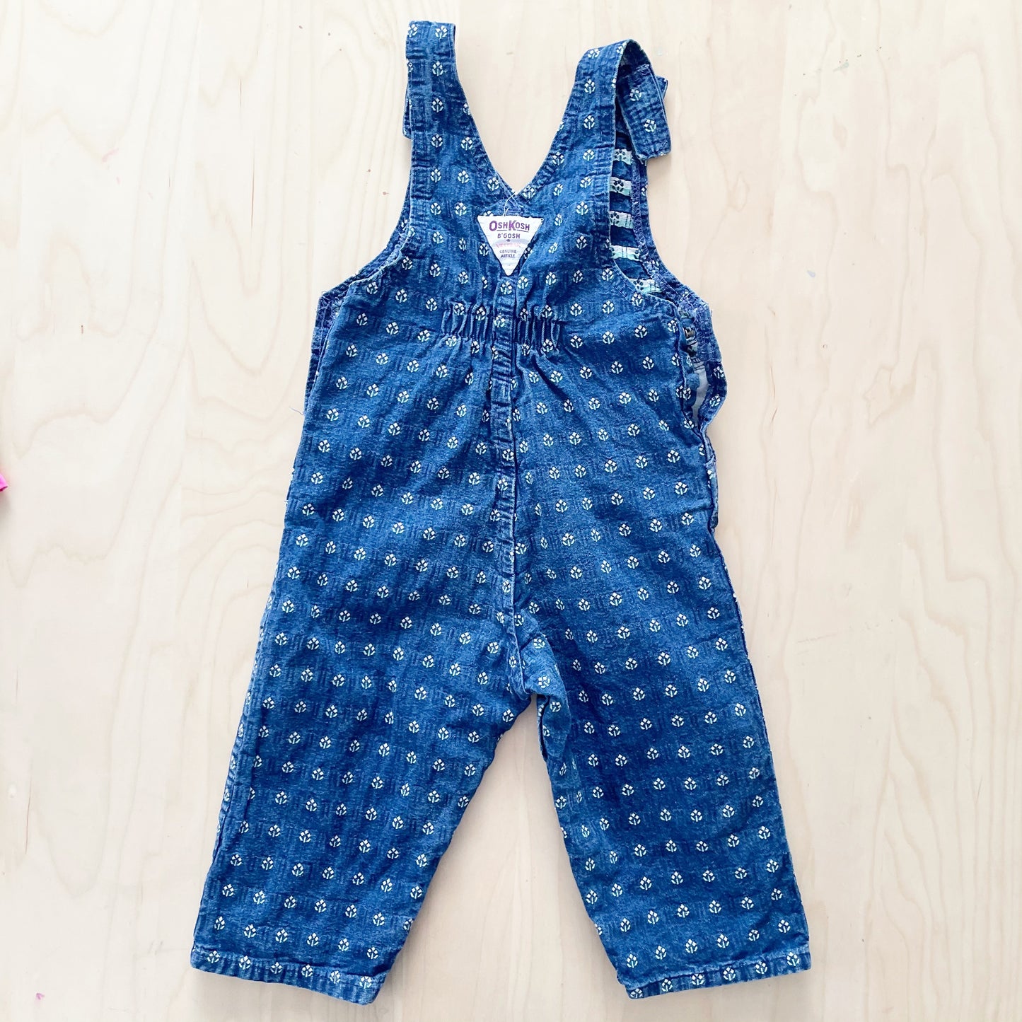 OshKosh Floral Woven Overalls - Yellow Clover Vintage Kids Clothes