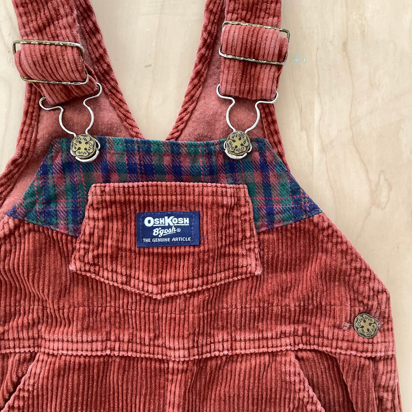 OshKosh Outdoors Rust Chunky Cord Overalls - Yellow Clover Vintage Kids Clothes