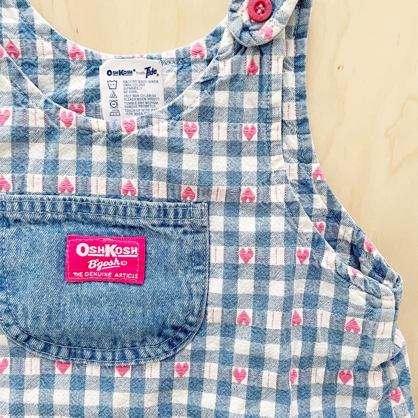 OshKosh Heart Woven Dress - Yellow Clover Vintage Kids Clothes