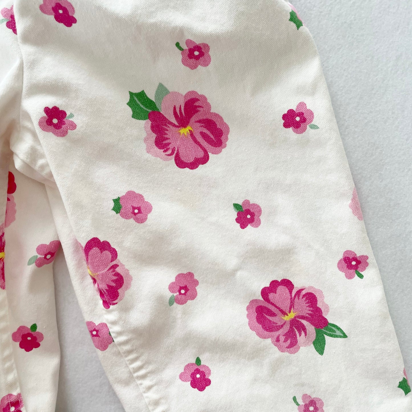 OshKosh Hibiscus Floral Overalls - Yellow Clover Vintage Kids Clothes