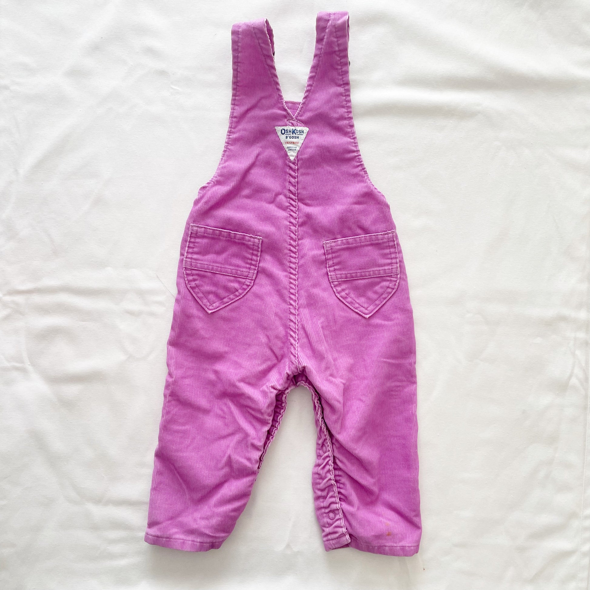 OshKosh Orchid Purple Fine Cord Overalls - Yellow Clover Vintage Kids Clothes