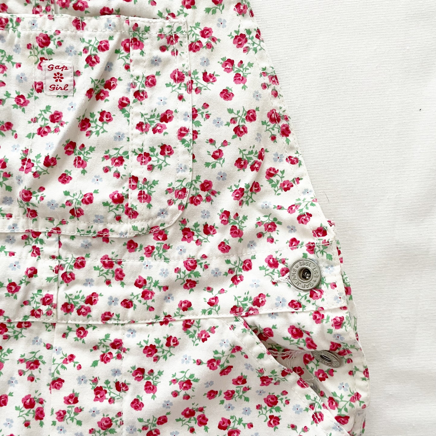 Gap Kids Floral Shortalls • 5T (?) - Yellow Clover Vintage Kids Clothes