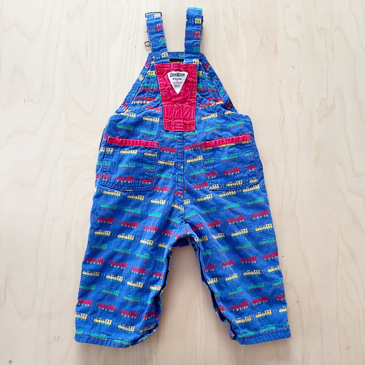 Vintage OshKosh Train Overalls - Yellow Clover Vintage Kids Clothes