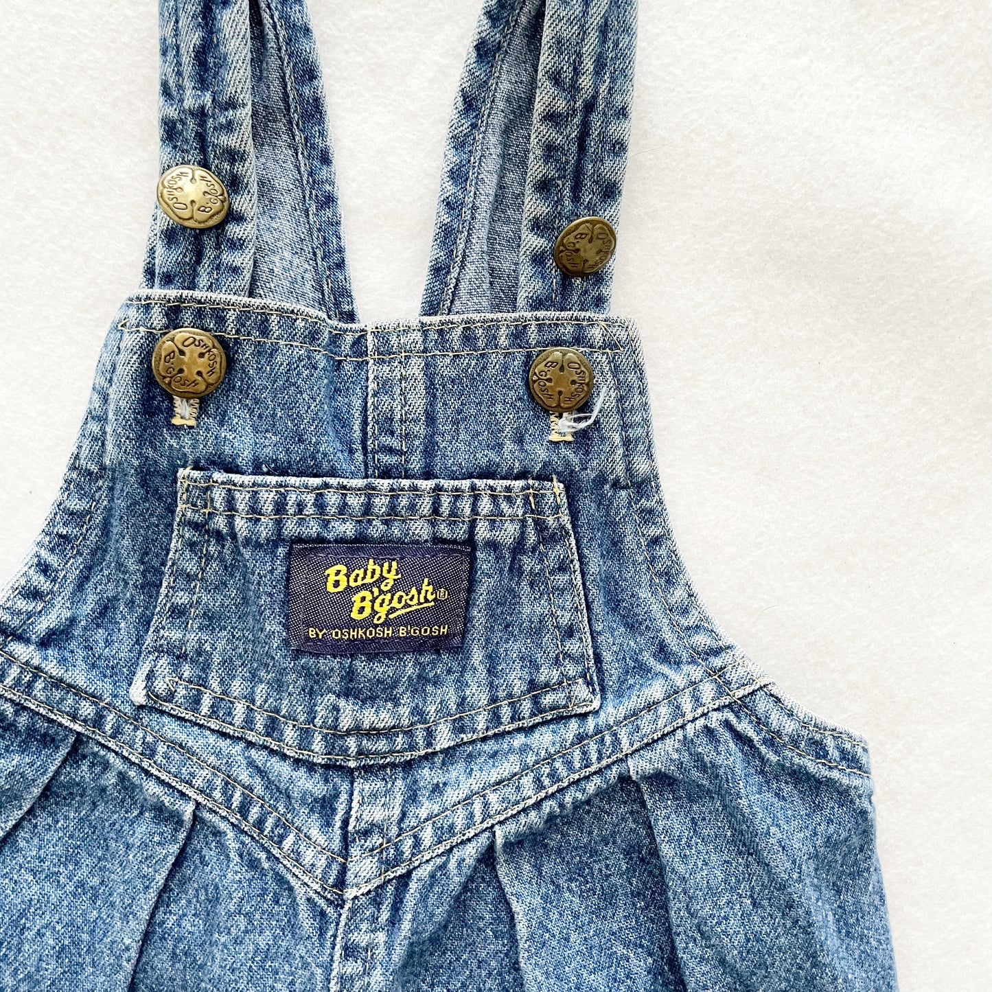 Baby B’gosh Denim Bubble Overalls - Yellow Clover Vintage Kids Clothes