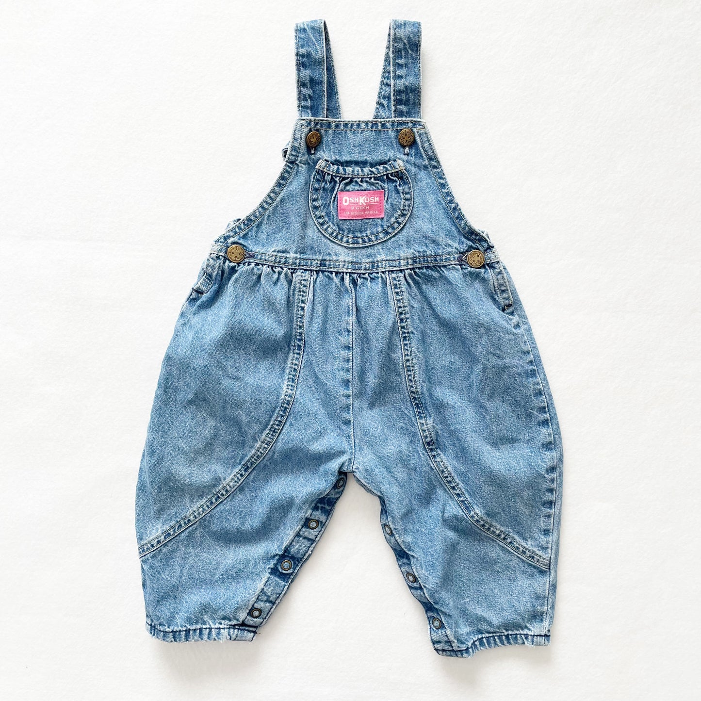 OshKosh Denim Bubble Overalls - Yellow Clover Vintage Kids Clothes