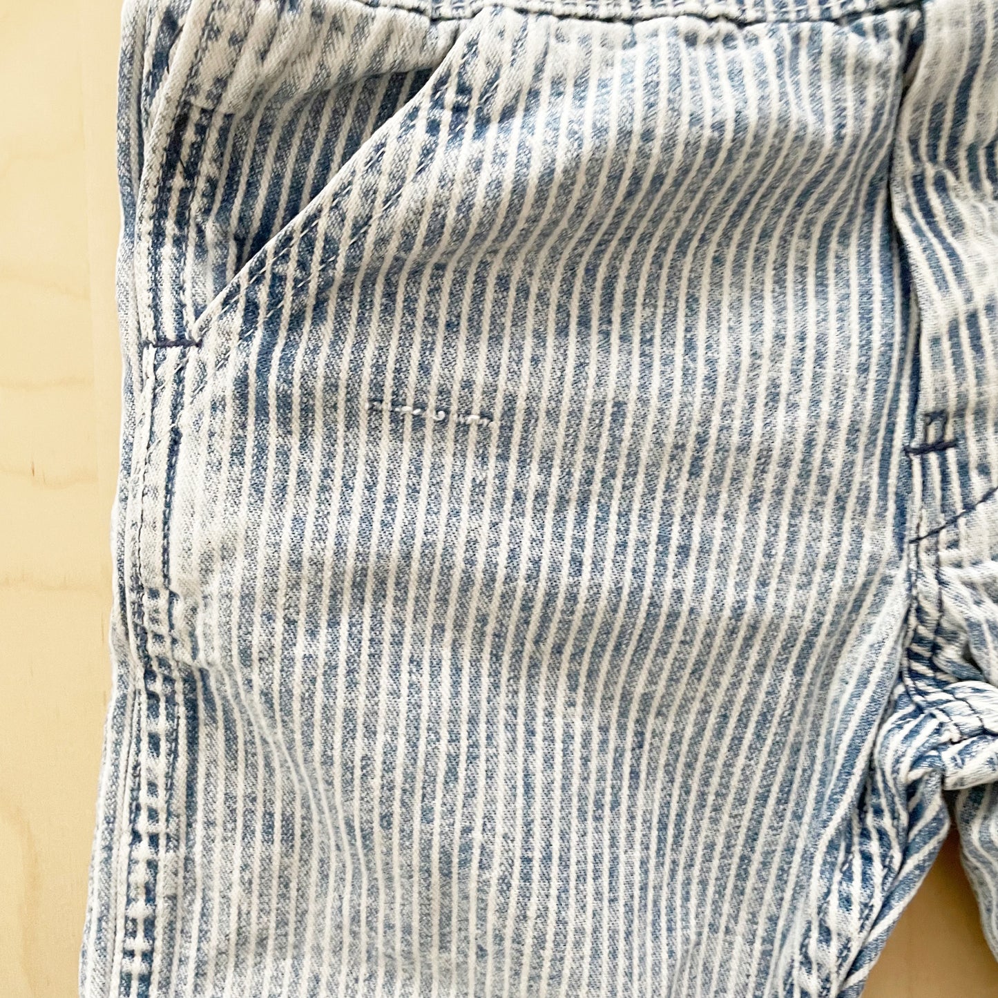 OshKosh Acid Wash Hickory Striped Overalls - Yellow Clover Vintage Kids Clothes
