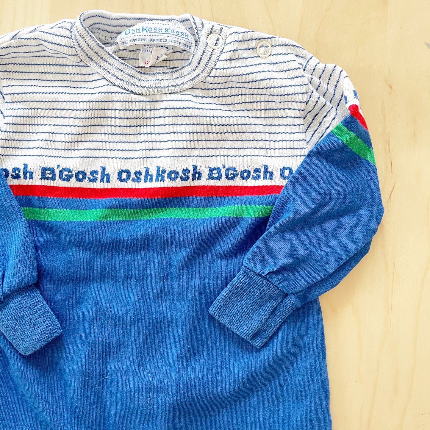 Vintage OshKosh Colorblock Striped Romper