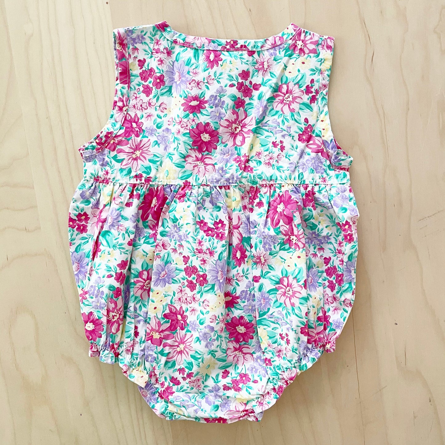 Baby B’gosh Floral Cotton Romper - Yellow Clover Vintage Kids Clothes
