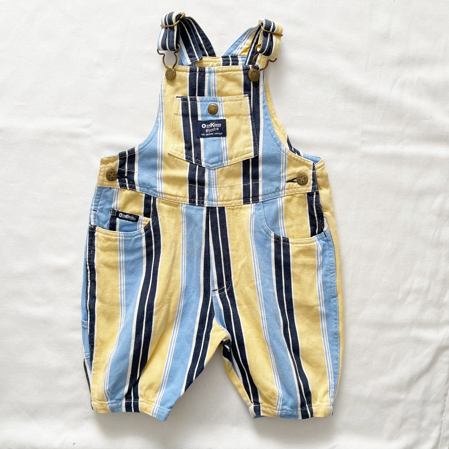 OshKosh Cropped Baggy Cut Overalls - Yellow Clover Vintage Kids Clothes