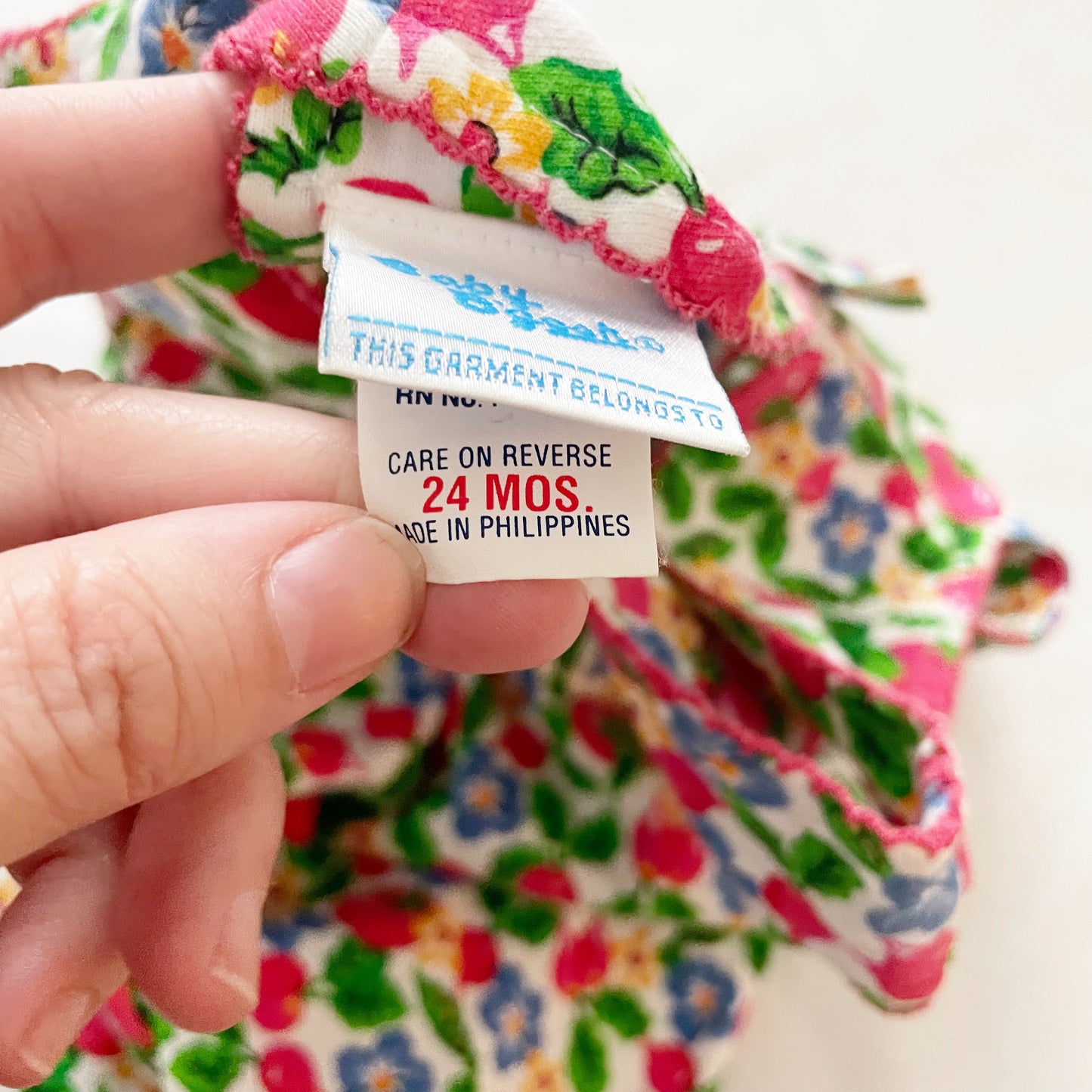 Baby B’gosh Floral Veggie Print Bow Back Bubble Romper