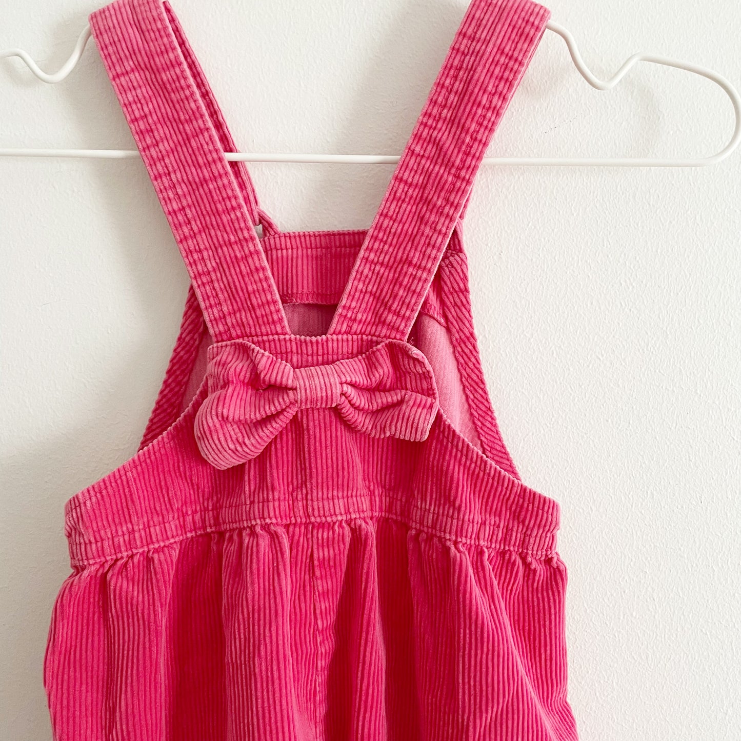 OshKosh Watermelon Pink Cord Bow Back Overalls