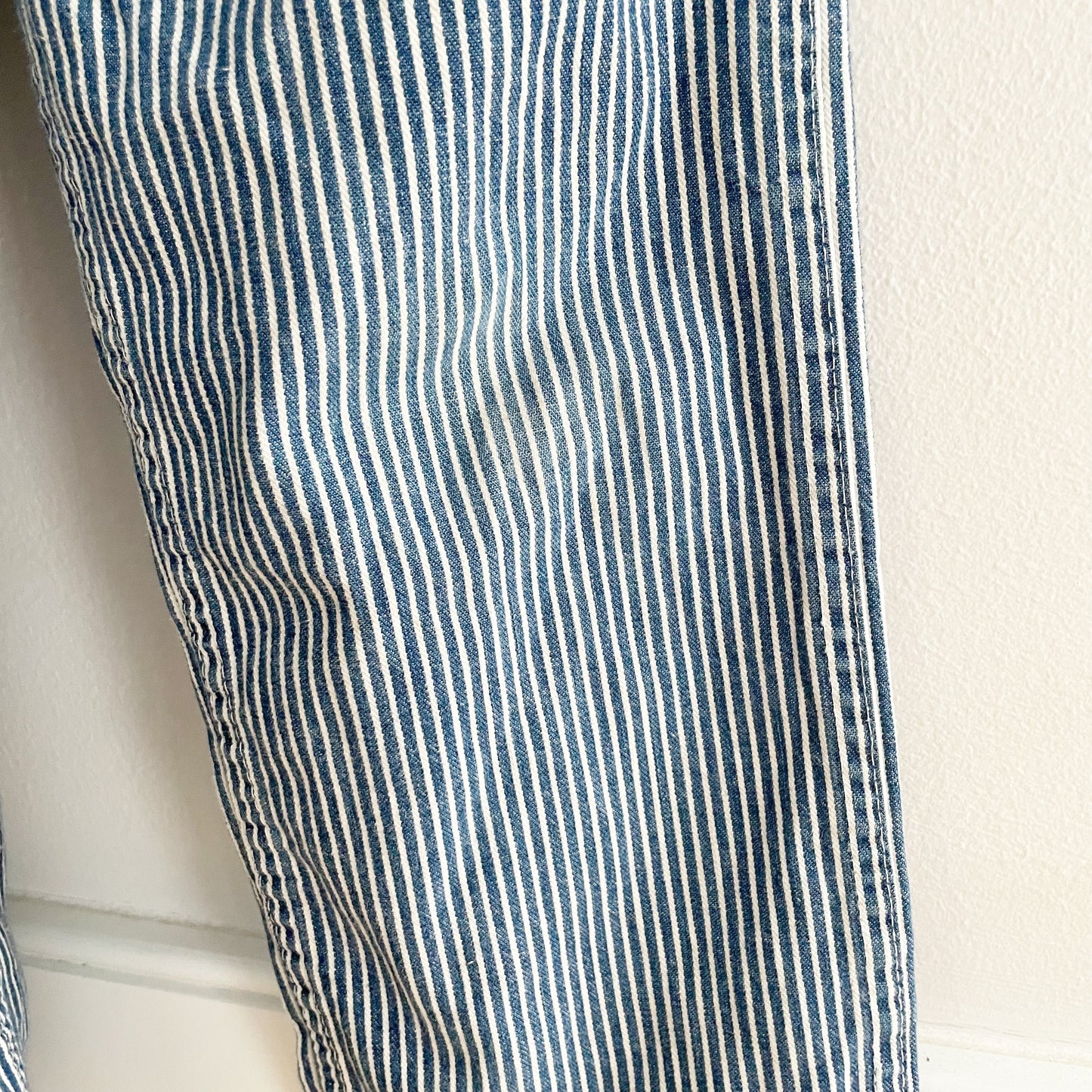 OshKosh Classic Hickory Stripe Overalls - Yellow Clover Vintage Kids Clothes
