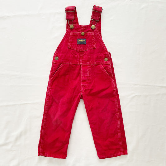 Vintage OshKosh Dark Red Cord Overalls