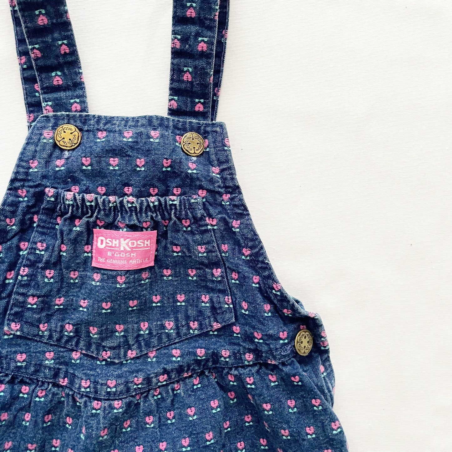 OshKosh Heart Tulip Woven Skirtall - Yellow Clover Vintage Kids Clothes