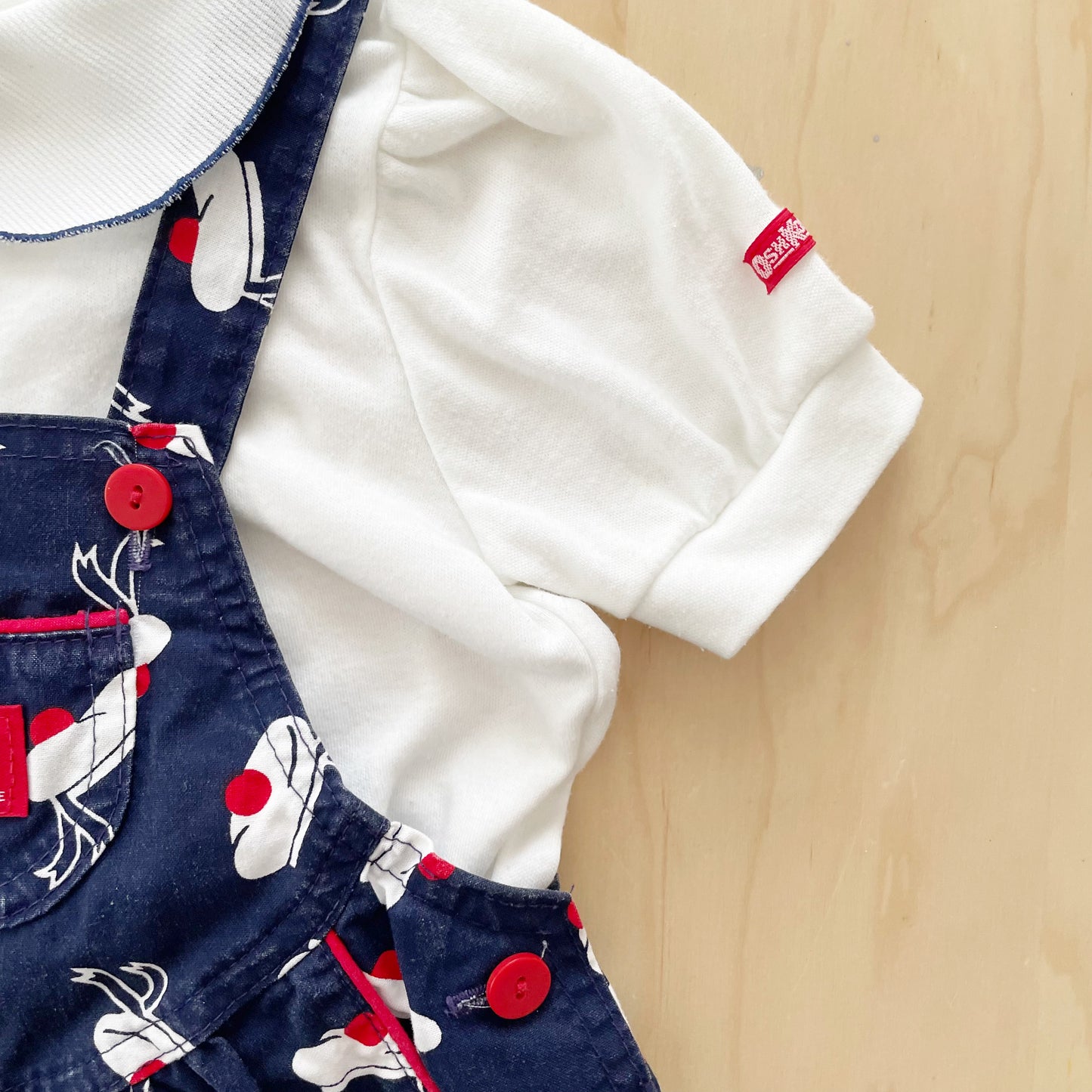 OshKosh Sailor Hat Shortalls Set - Yellow Clover Vintage Kids Clothes