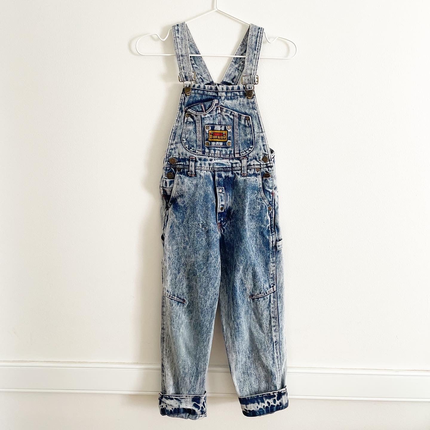 Body Gear Acid Wash Overalls - Yellow Clover Vintage Kids Clothes