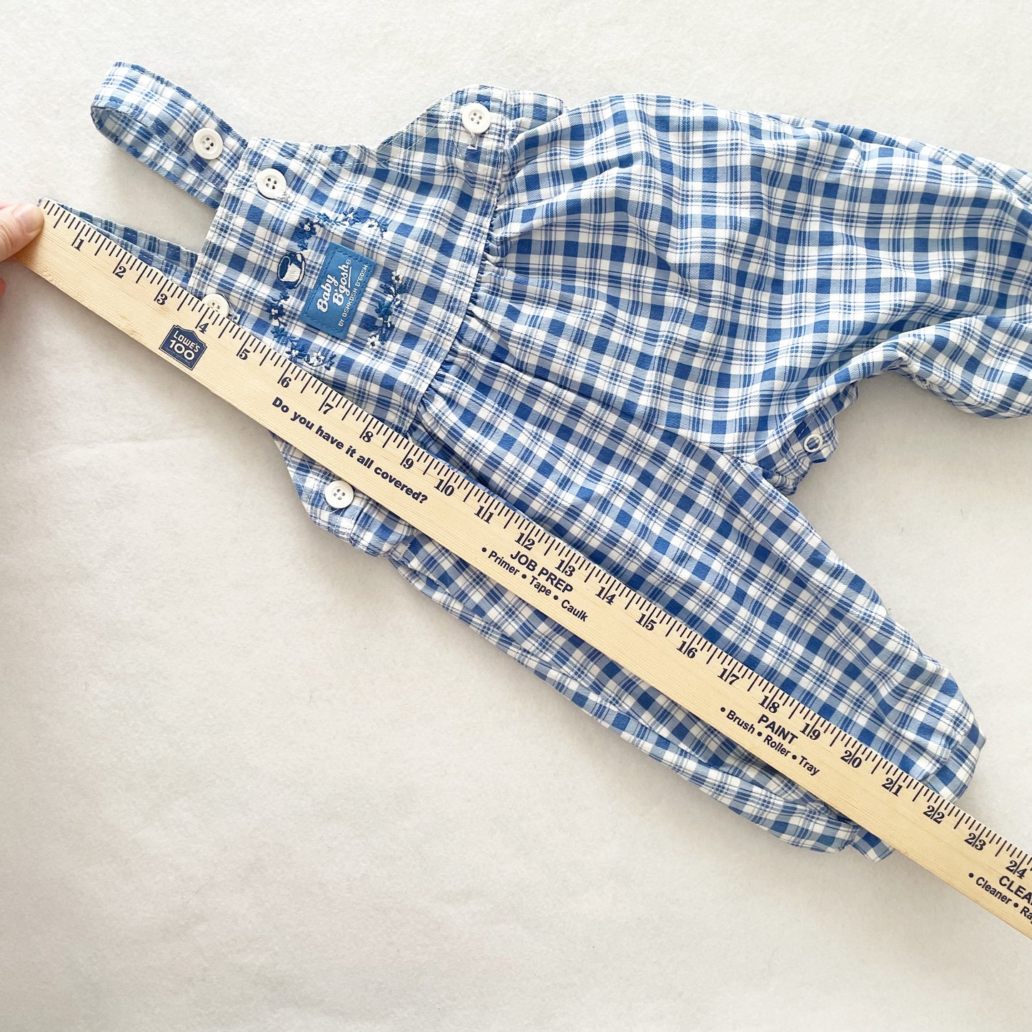Baby B’gosh Teacup Plaid Overalls - Yellow Clover Vintage Kids Clothes