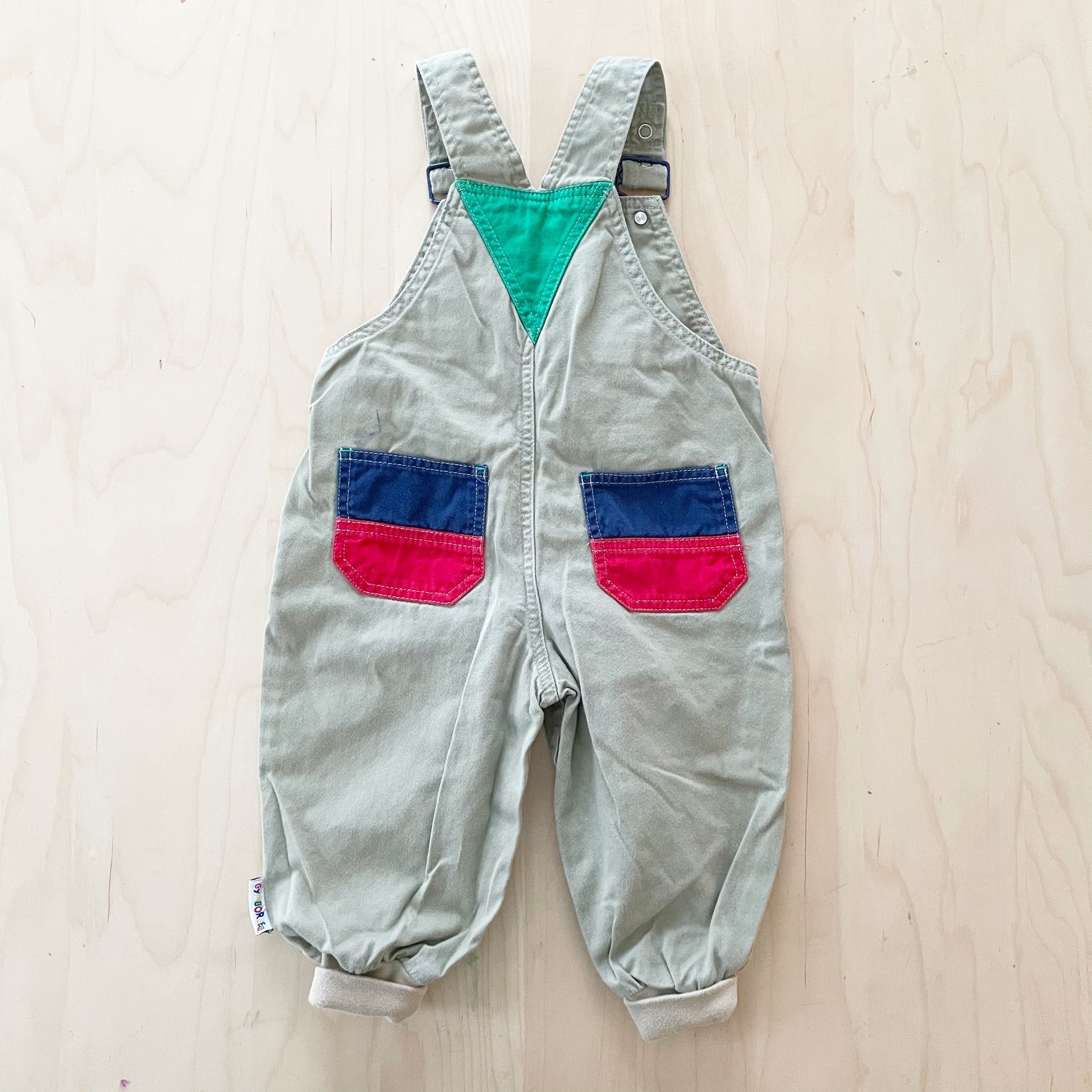 Gymboree Tan Patch Overalls - Yellow Clover Vintage Kids Clothes