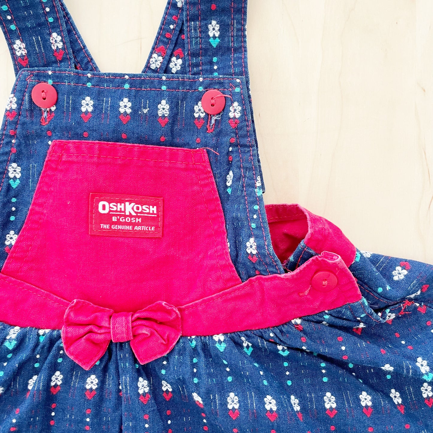 OshKosh Flower Woven Bow Front Skirtall - Yellow Clover Vintage Kids Clothes