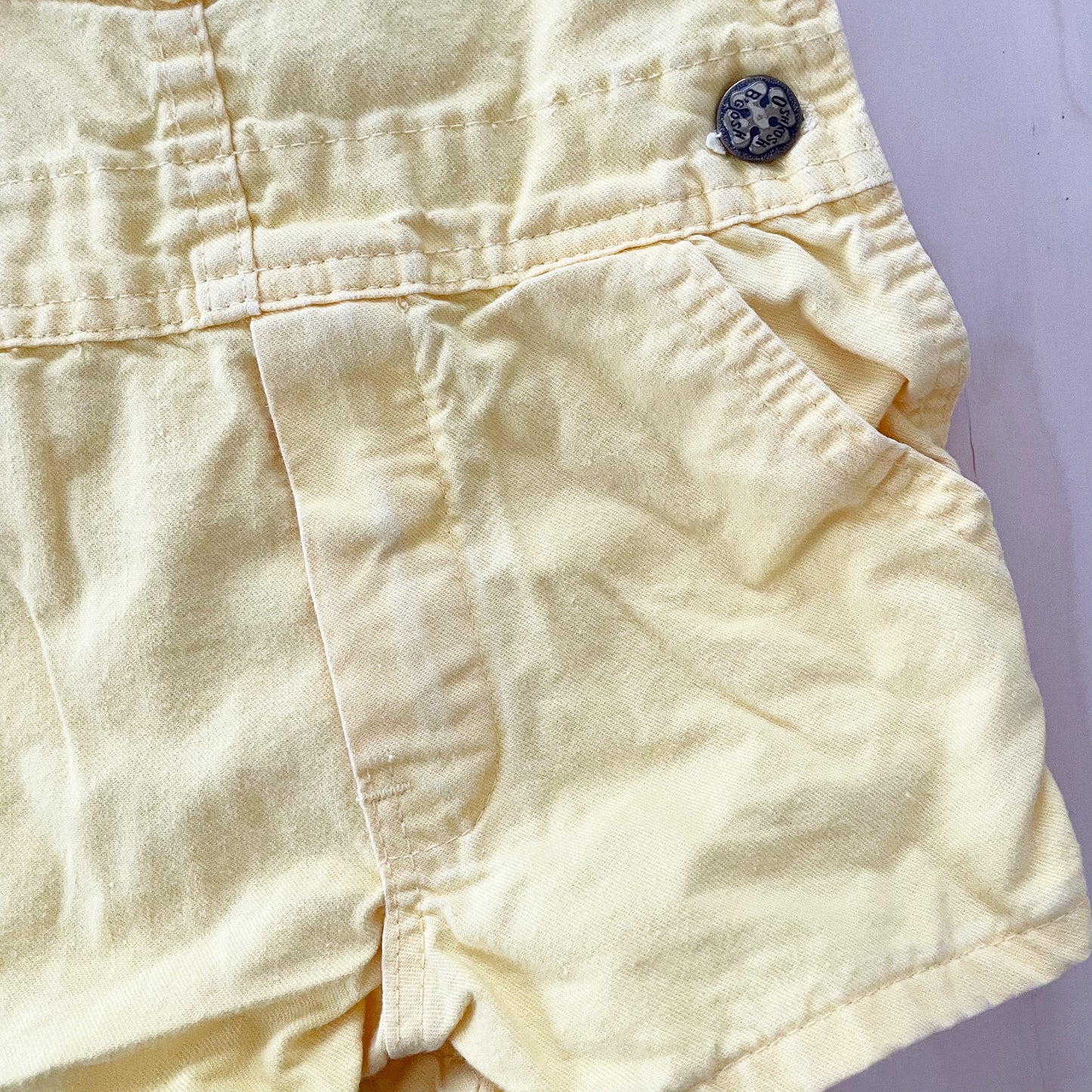 OshKosh Classic Yellow Shortalls - Yellow Clover Vintage Kids Clothes