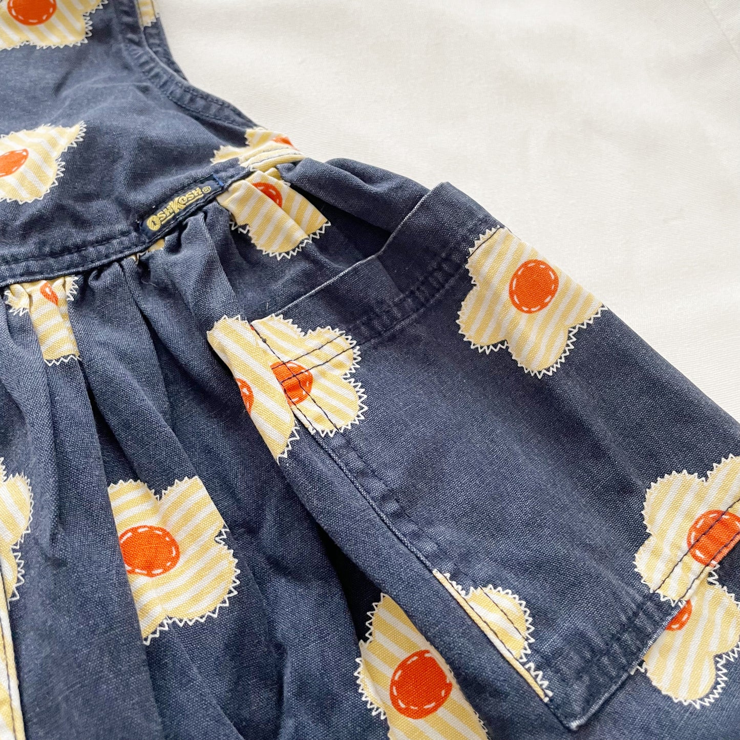 OshKosh Yellow Flower Print Button Front Dress - Yellow Clover Vintage Kids Clothes