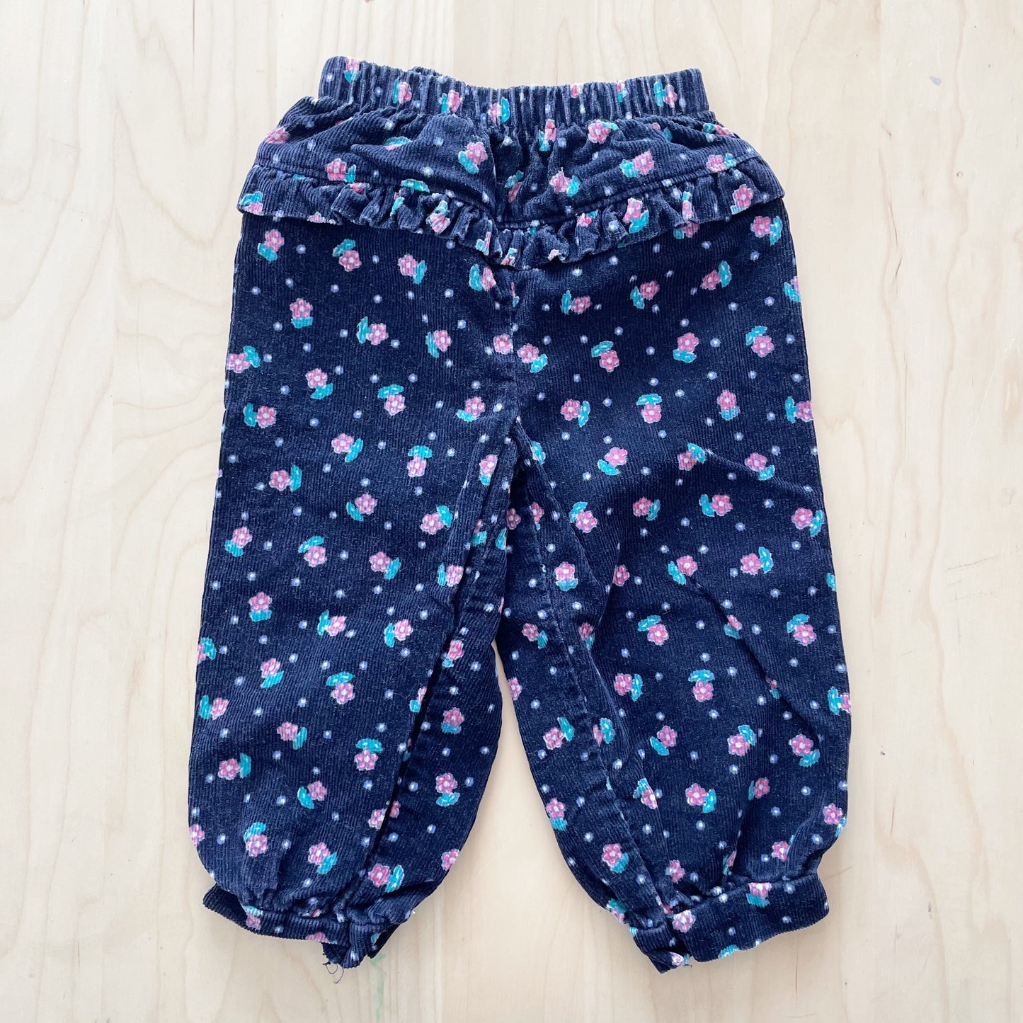 OshKosh Floral Cord Pants - Yellow Clover Vintage Kids Clothes