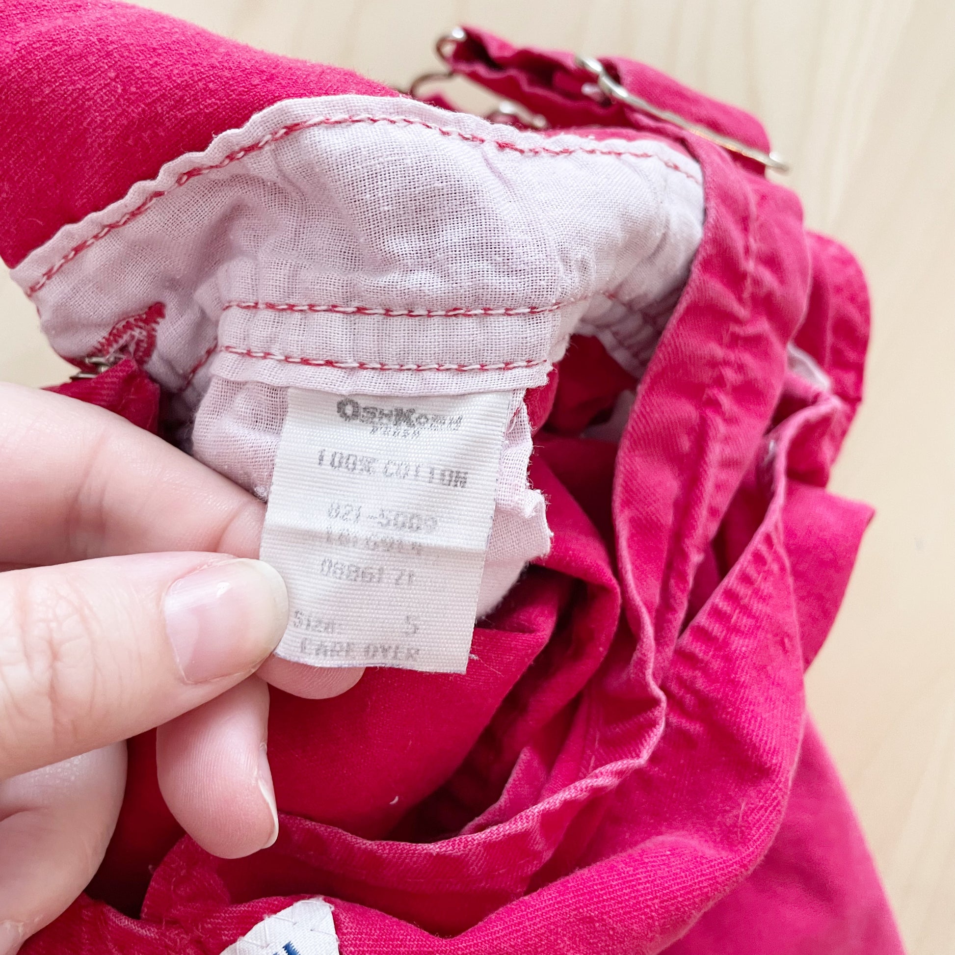 OshKosh Red Twill Overalls - Yellow Clover Vintage Kids Clothes