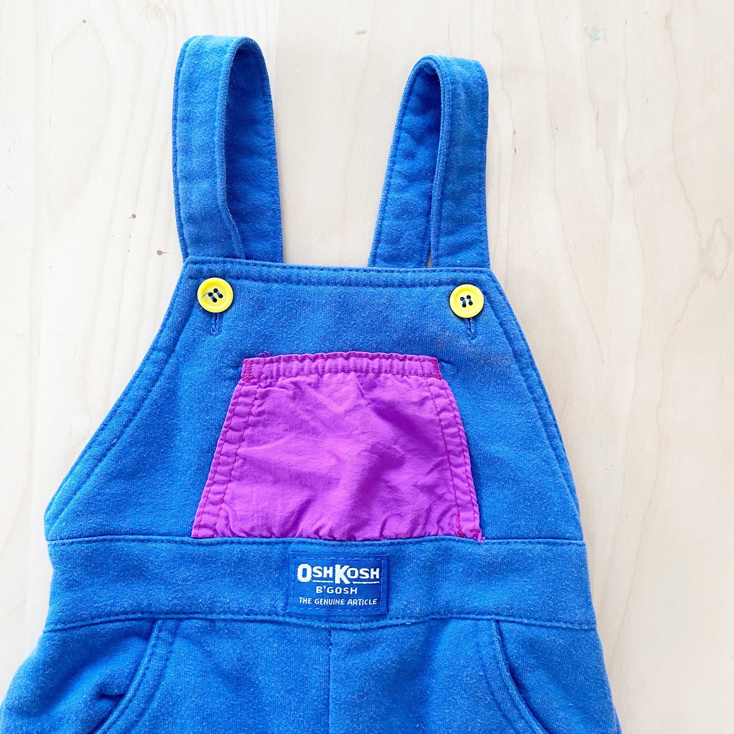 Vintage OshKosh Sweatshirt Romper Overalls - Yellow Clover Vintage Kids Clothes
