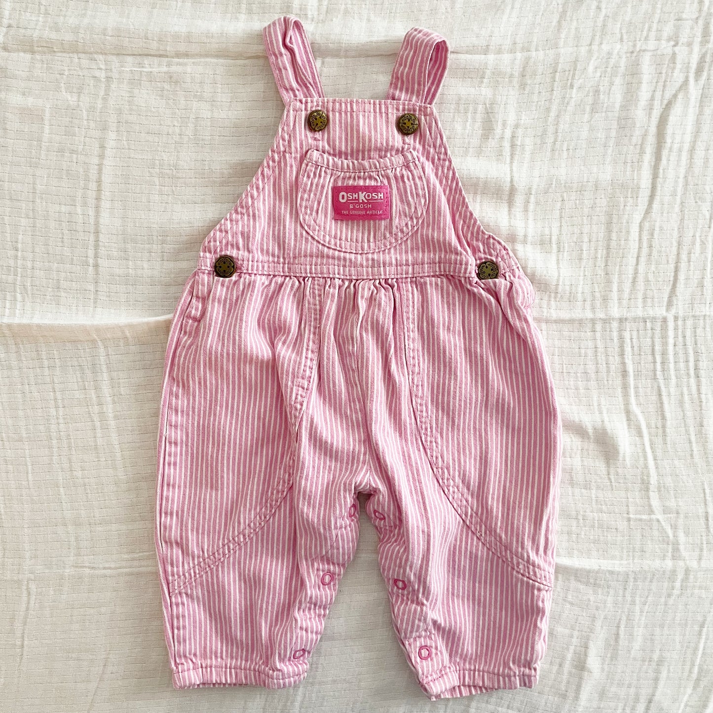 OshKosh Pink Hickory Bubble Overalls