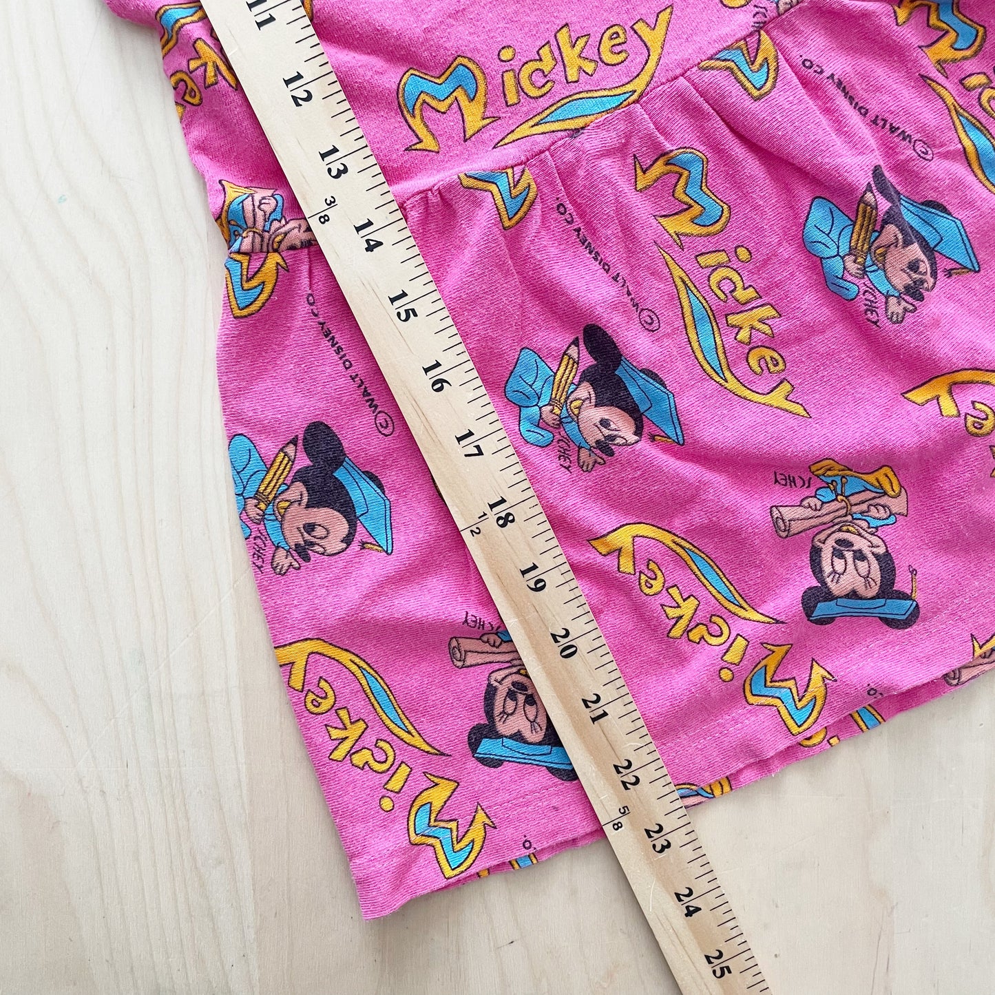 Mickey Allover Print Jersey Dress - Yellow Clover Vintage Kids Clothes