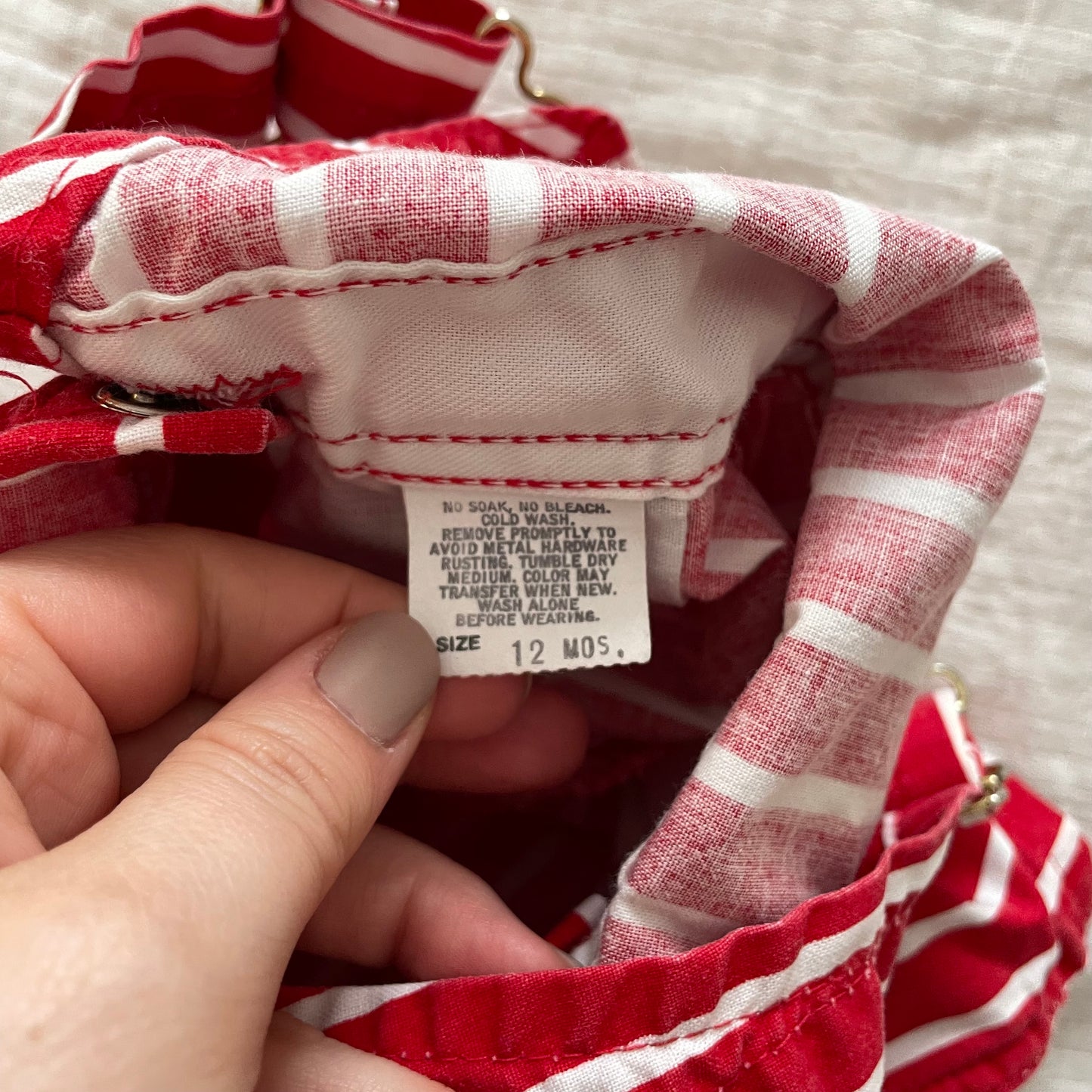 OshKosh Red Wide Striped Shortalls - Yellow Clover Vintage Kids Clothes