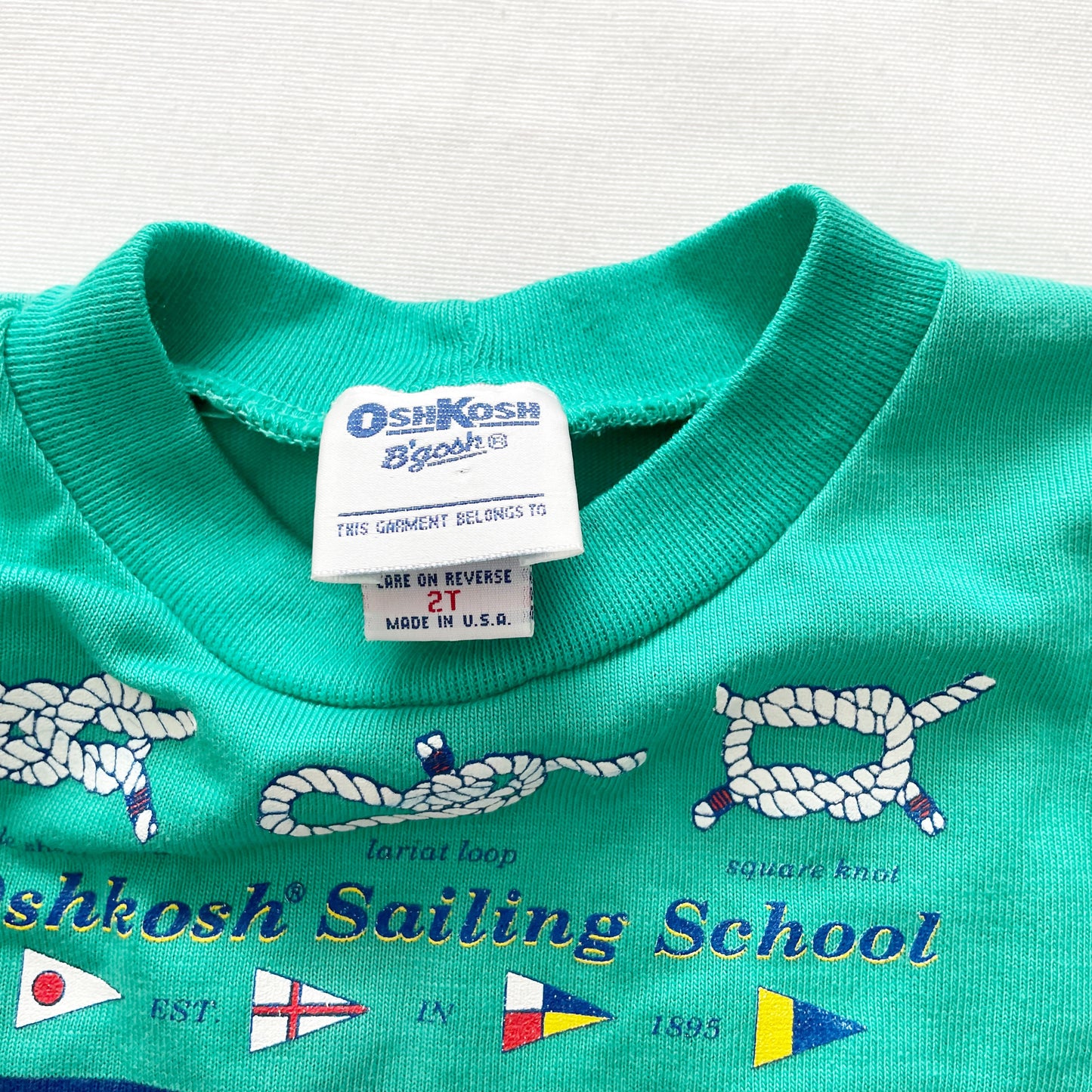 OshKosh Sailing School Tee - Yellow Clover Vintage Kids Clothes