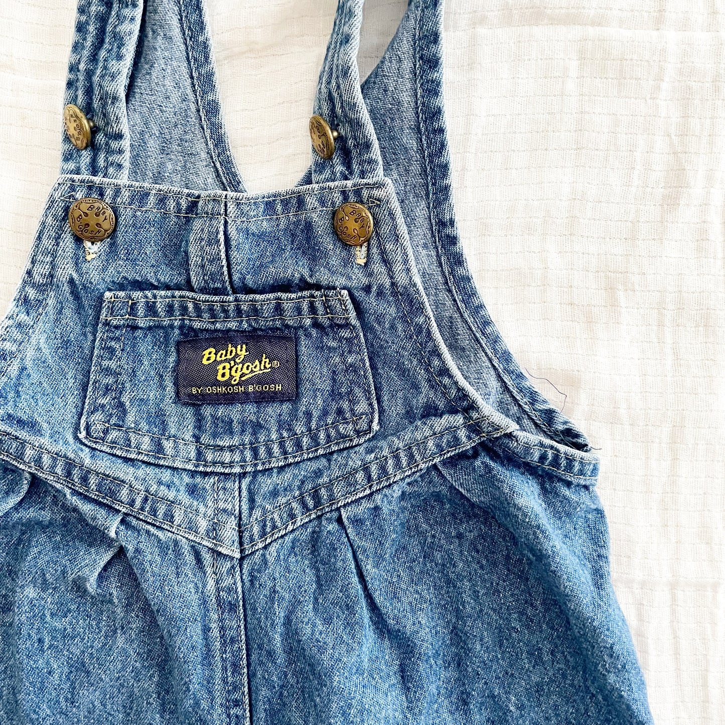 Baby B’gosh Denim Bubble Overalls - Yellow Clover Vintage Kids Clothes