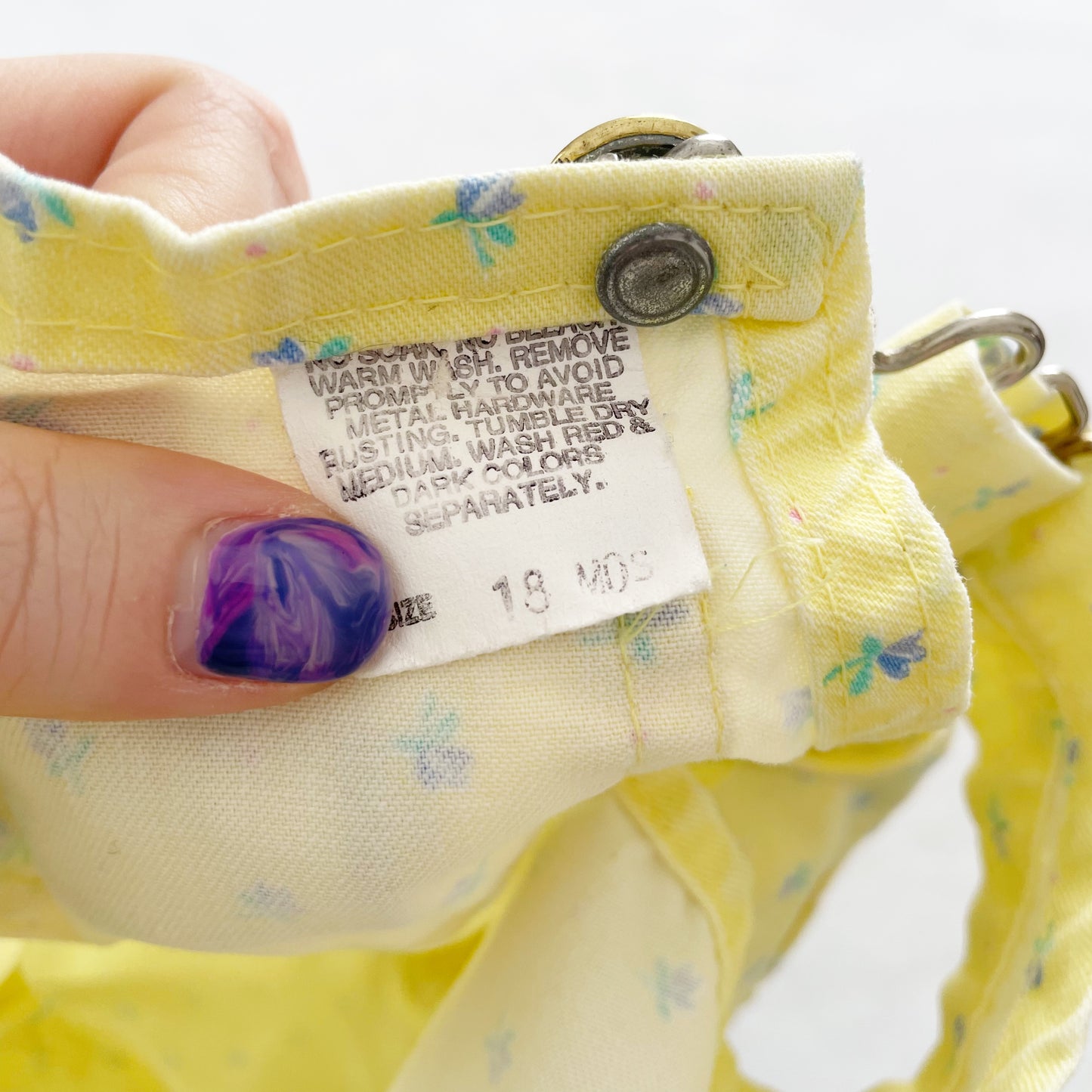 OshKosh Yellow Floral Overalls - Yellow Clover Vintage Kids Clothes