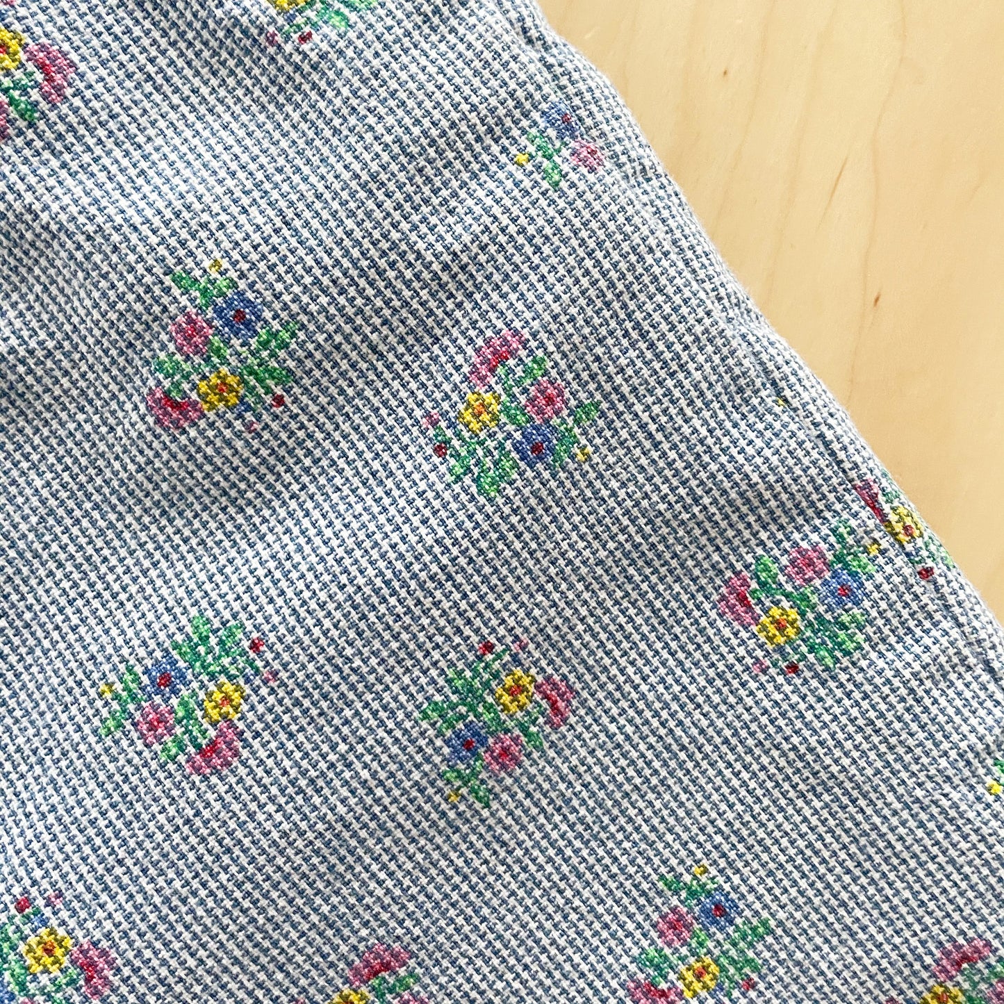 Vintage OshKosh Floral Houndstooth Overalls - Yellow Clover Vintage Kids Clothes
