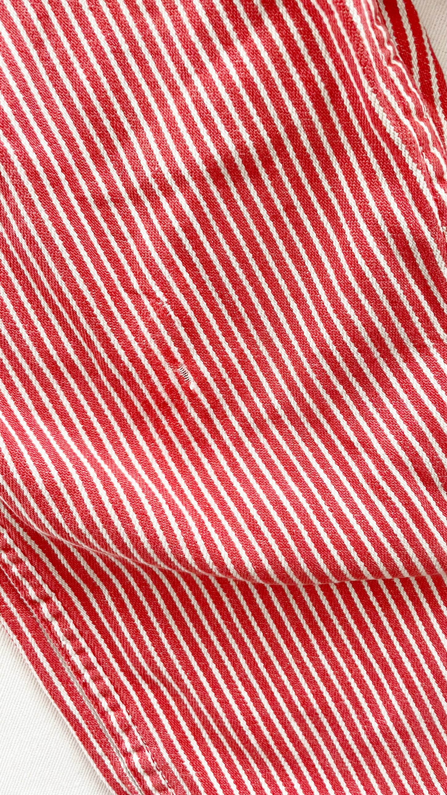 OshKosh Red Hickory Stripe Overalls - Yellow Clover Vintage Kids Clothes