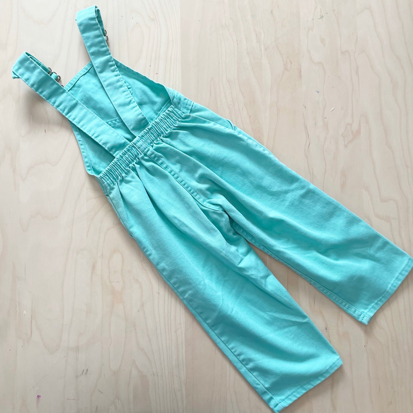 Vintage OshKosh Mint Blue Overalls - Yellow Clover Vintage Kids Clothes