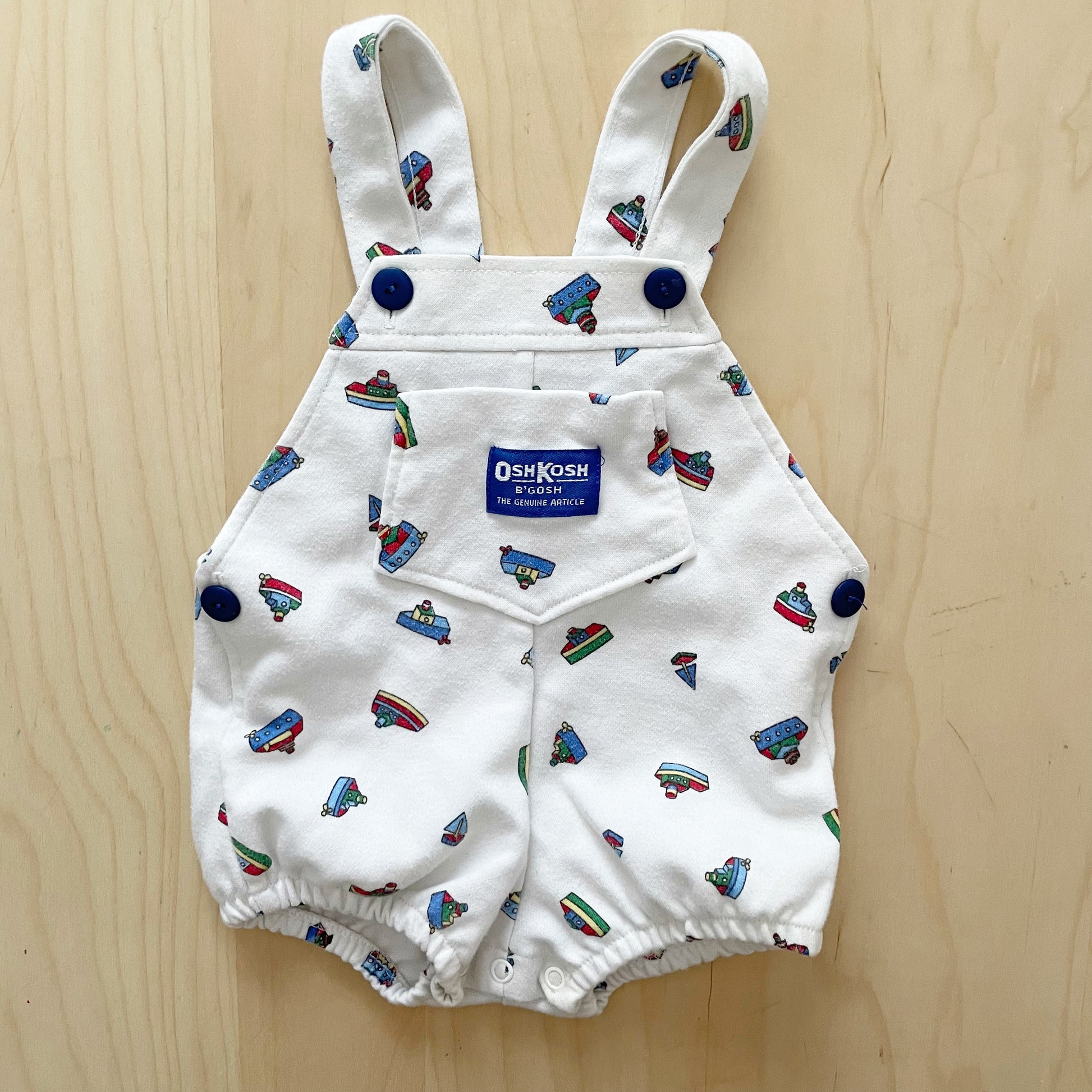 Vintage OshKosh Boat Jersey Baby Bubble Romper
