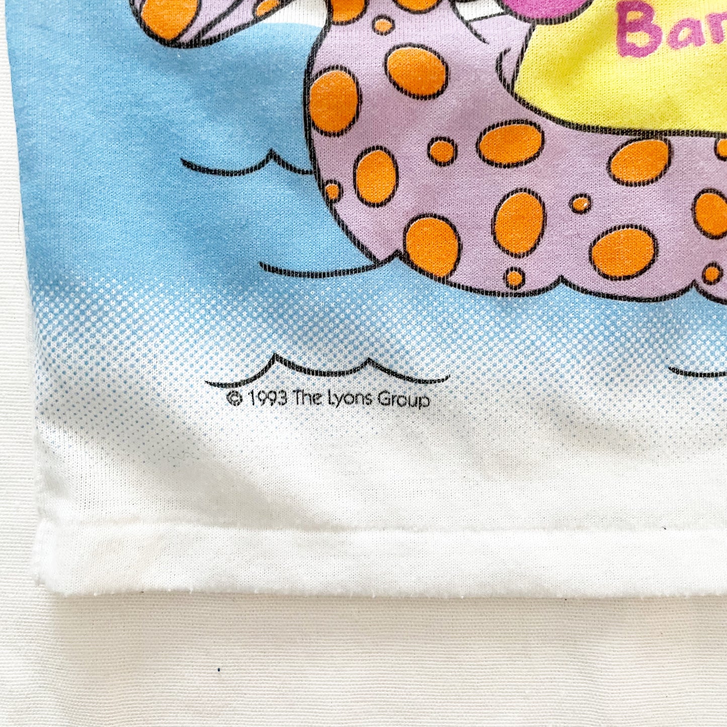 Barney Pool Float PJ Top • 24m (?) - Yellow Clover Vintage Kids Clothes