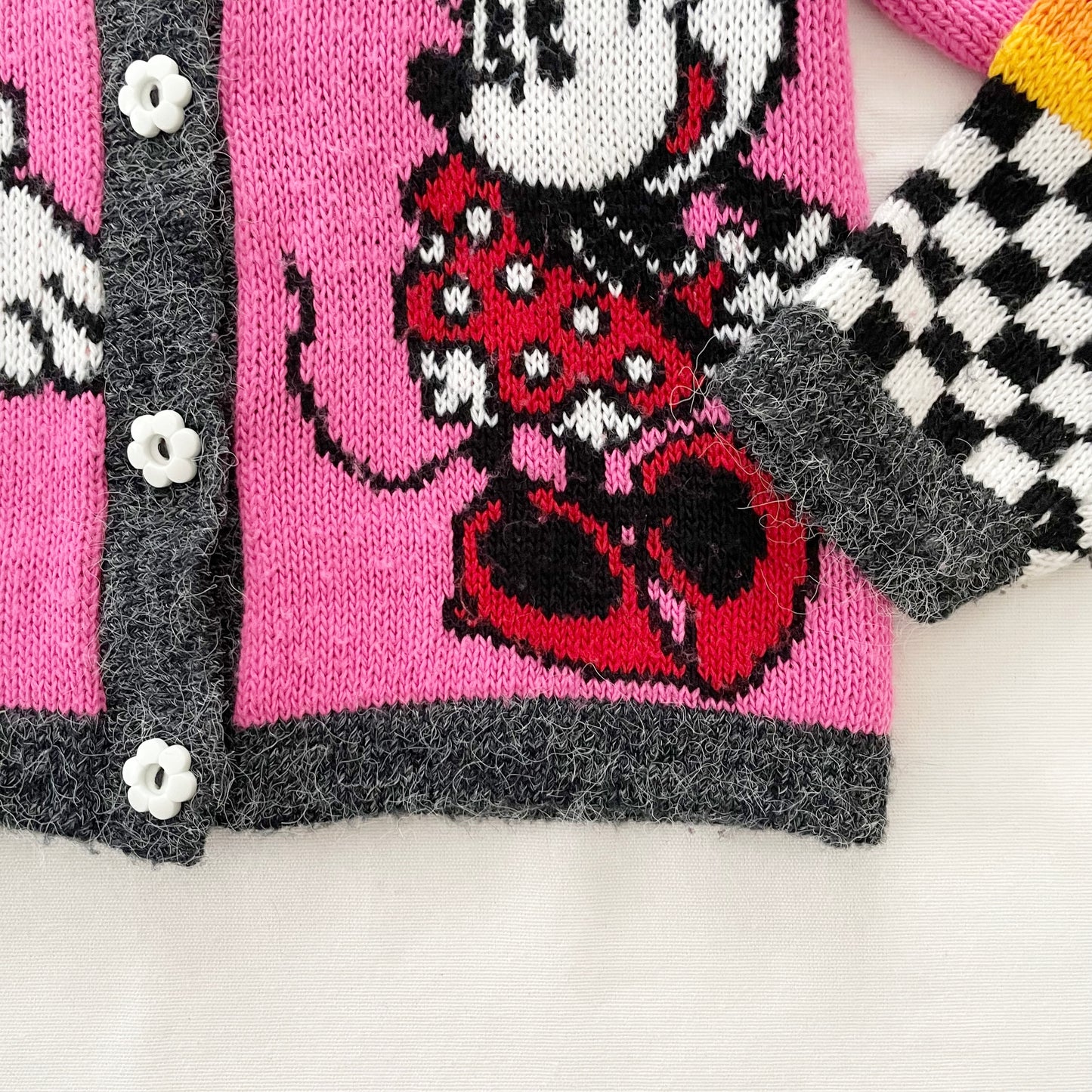 Mickey & Co. Mikey and Minnie Cardigan Sweater - Yellow Clover Vintage Kids Clothes