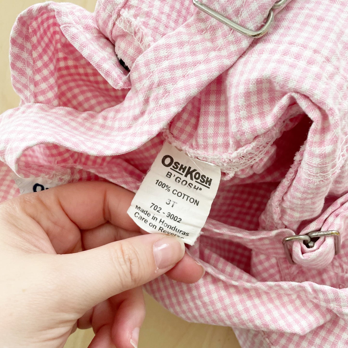 OshKosh Pink Gingham Shortalls