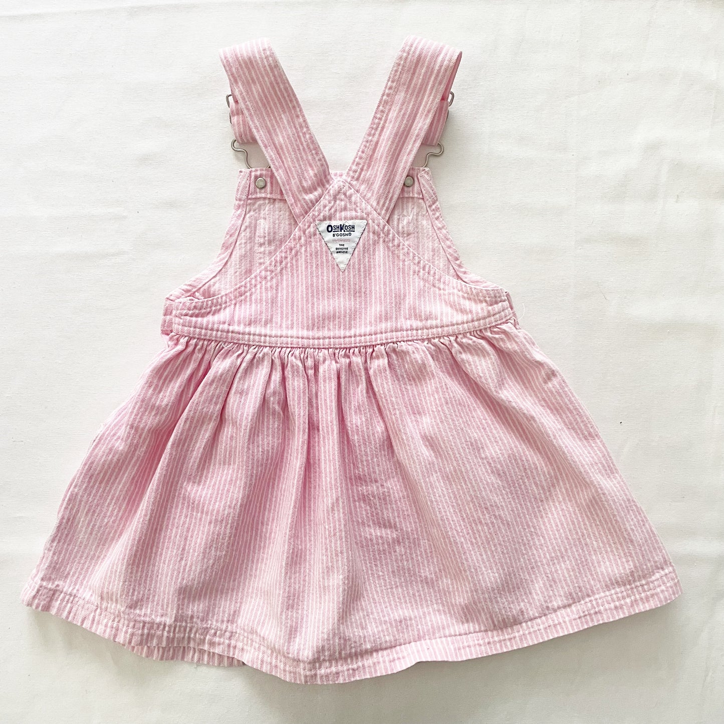 OshKosh Pink Hickory Stripe Skirtall - Yellow Clover Vintage Kids Clothes