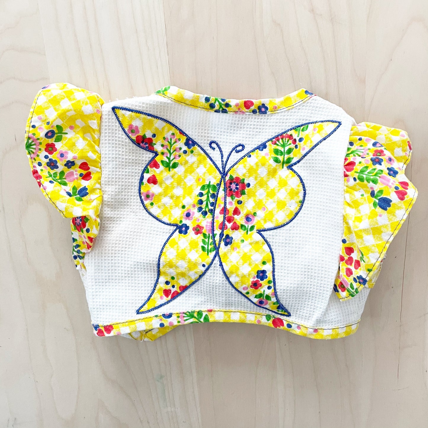 Vintage Butterfly Floral Vest Set - Yellow Clover Vintage Kids Clothes