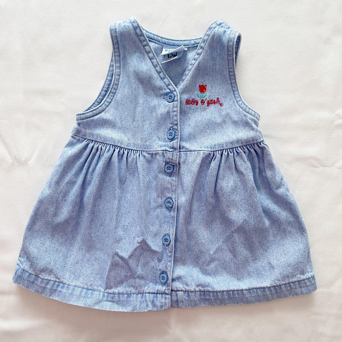 Vintage OshKosh Baby B’gosh Tulip Embroidery Denim Dress