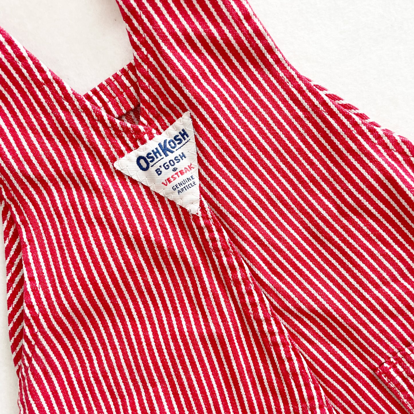 OshKosh Red Hickory Stripe Overalls