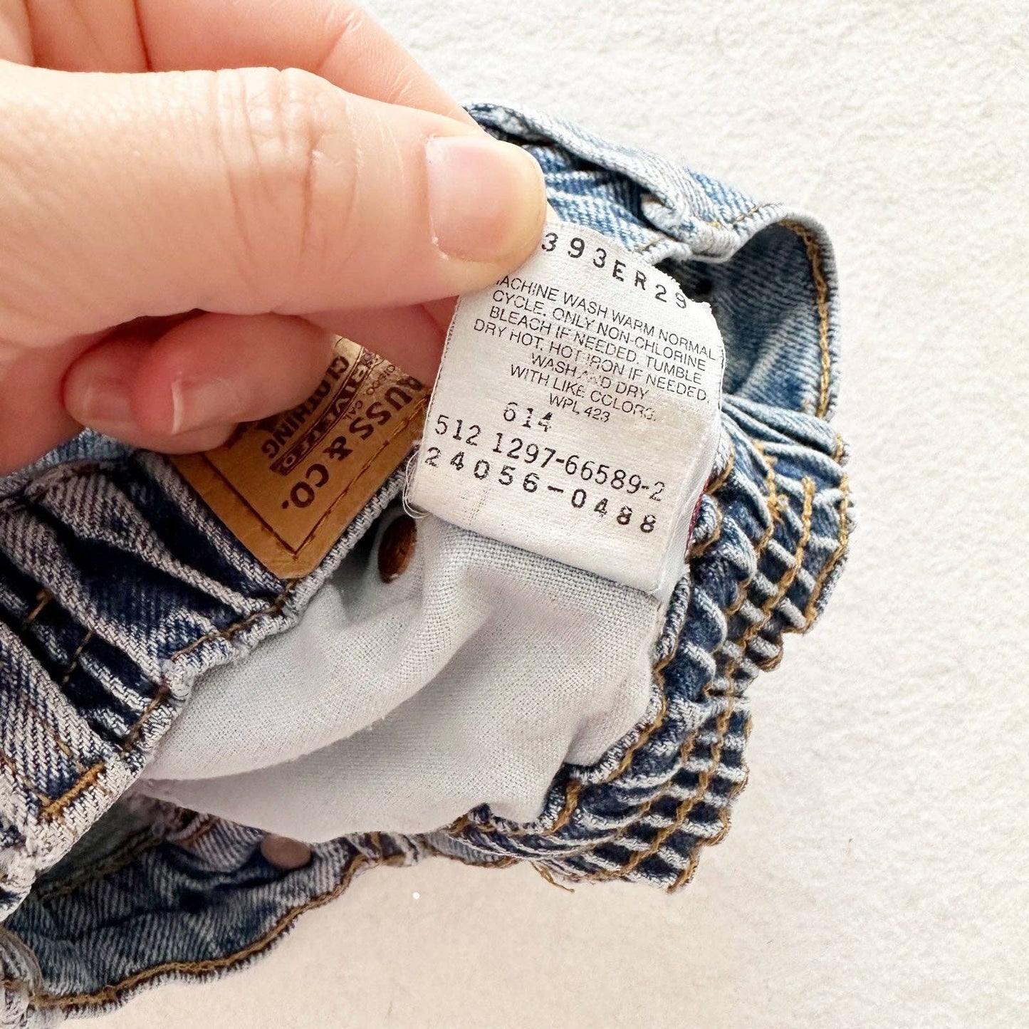Vintage Levi’s 566 Loose Fit Denim Shorts: 7X - Yellow Clover Vintage Kids Clothes
