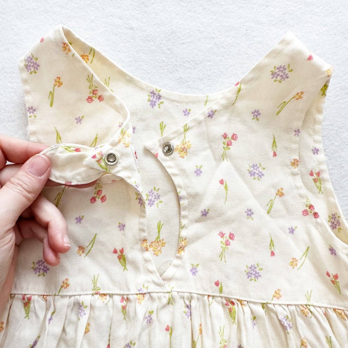 Gymboree Flower Pots Print Keyhole Back Dress - Yellow Clover Vintage Kids Clothes