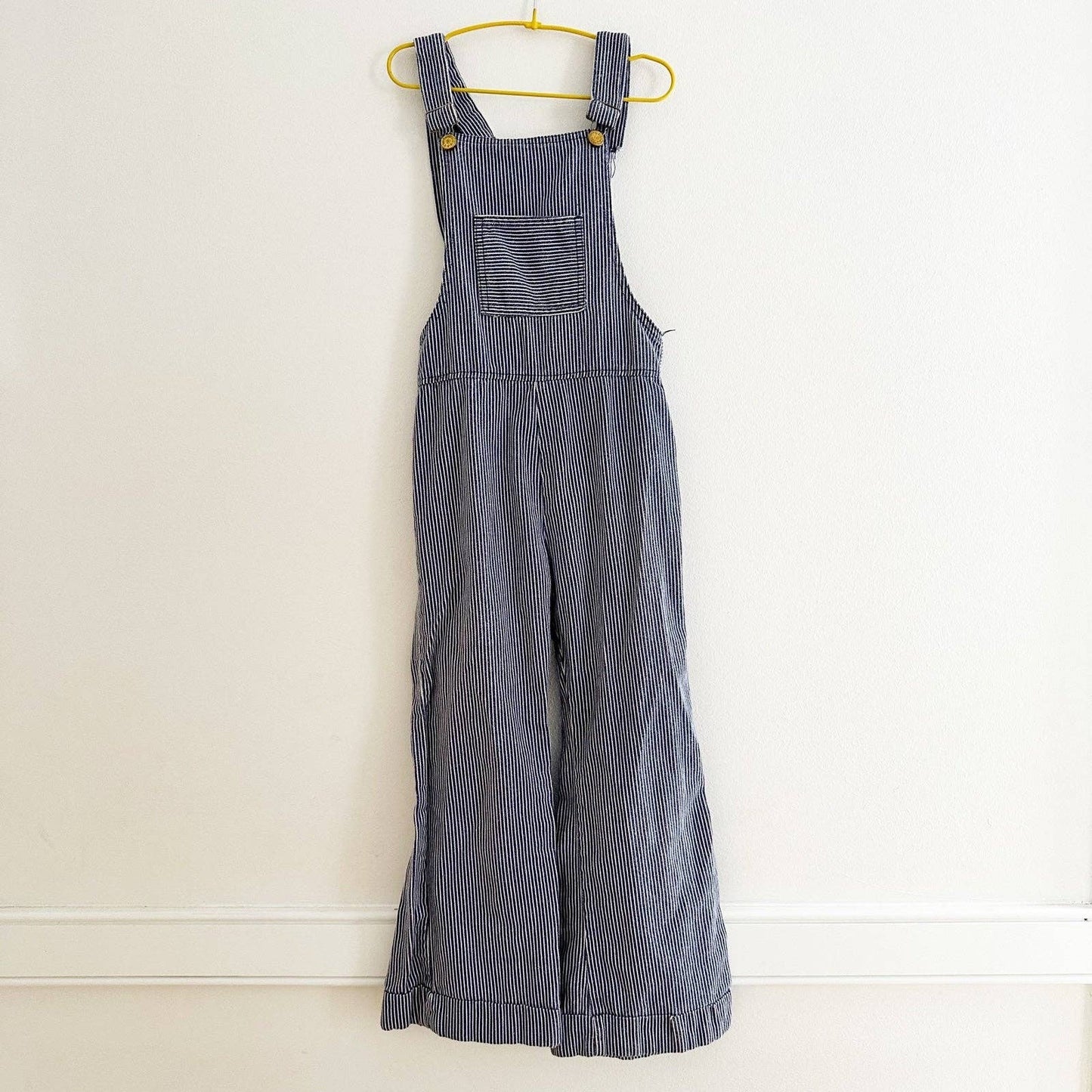 70s Handmade Big Kids Overalls - Yellow Clover Vintage Kids Clothes